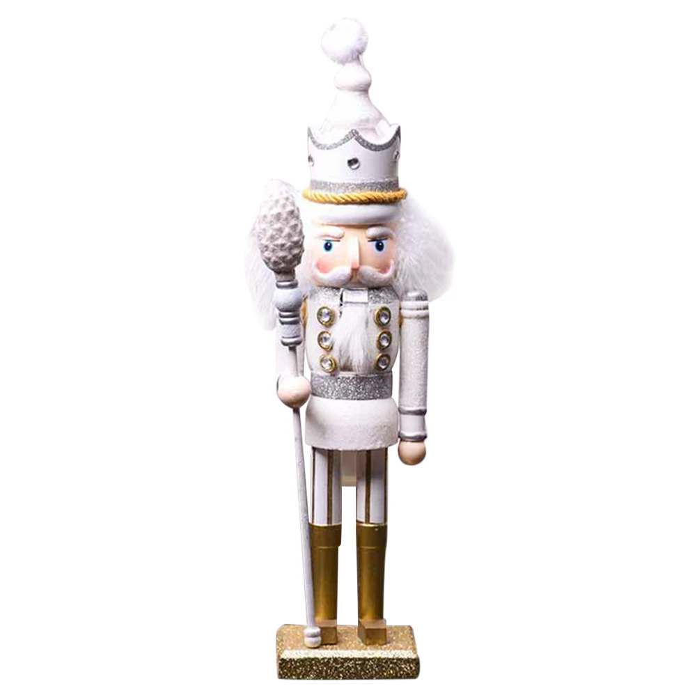 Домашняя миниатюрная кукольная статуэтка, деревянный Щелкунчик, Солдатики из грецкого ореха, отдельно стоящий Блестящий Рождественский Декор, подарок, игрушка, украшение, кукла