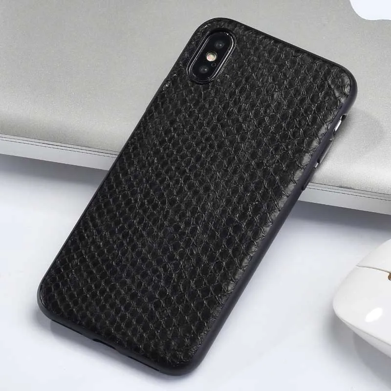 Черный Роскошный чехол из кожи питона для iphone 11, чехол из натуральной кожи, Мягкий защитный чехол из змеиной кожи для iphone 11 pro max - Цвет: Черный