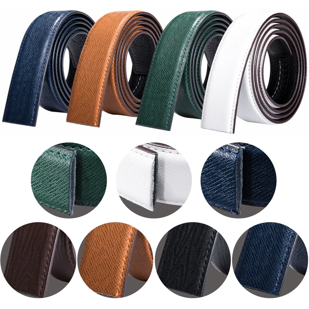 Barry.Wang 2019 New Designer Colorful Blue Yellow Genuine Leather Belt Strip Fashion Automatic Buckle Belt For Men High Quality