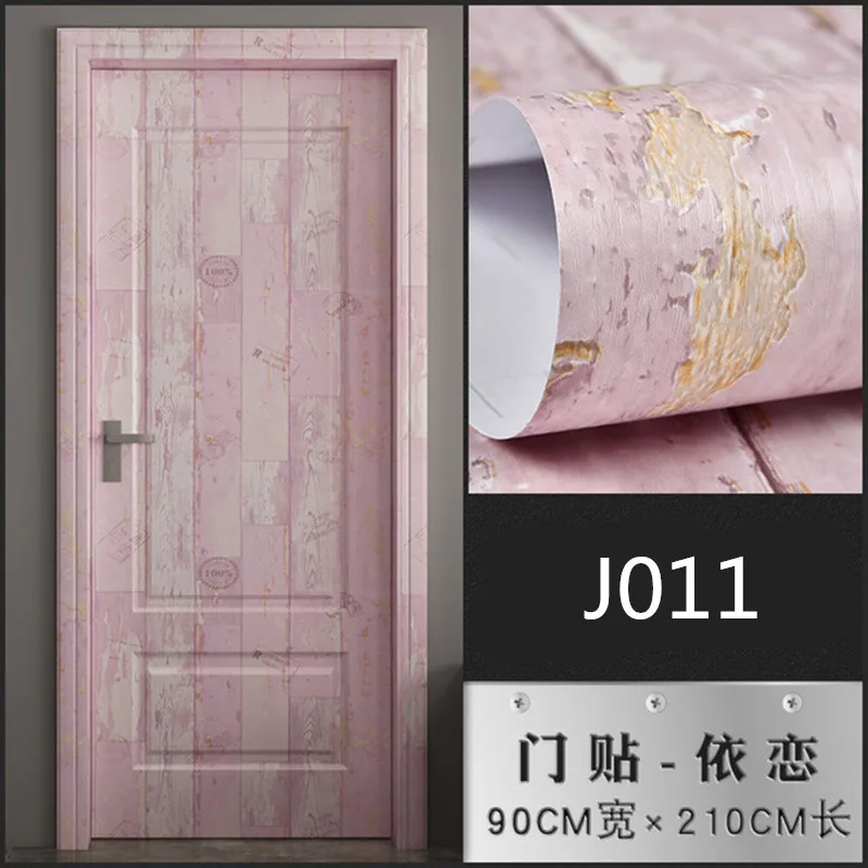 J011 Ретро стиль двери Стикеры DIY самоклеющиеся обновления водонепроницаемый обои деревянный дверной плакат мебель стекло наклейки домашний декор - Цвет: J011