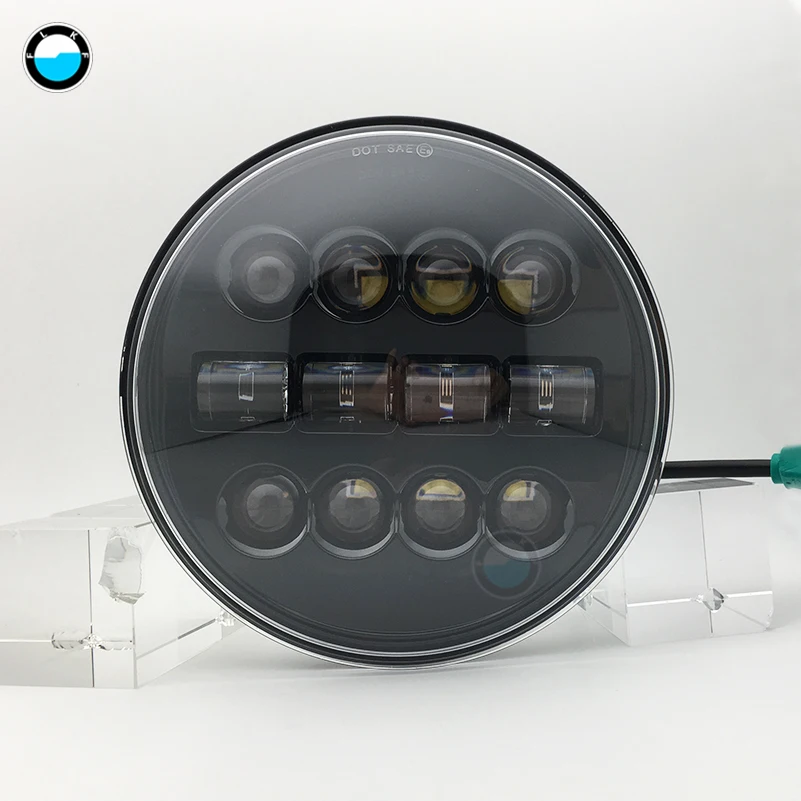 7-дюймовый 60 W DOT SAE E9 мотоцикл фары с углом глаза светодиодные фары 7 дюймов корпус лопасти отделка кольцо