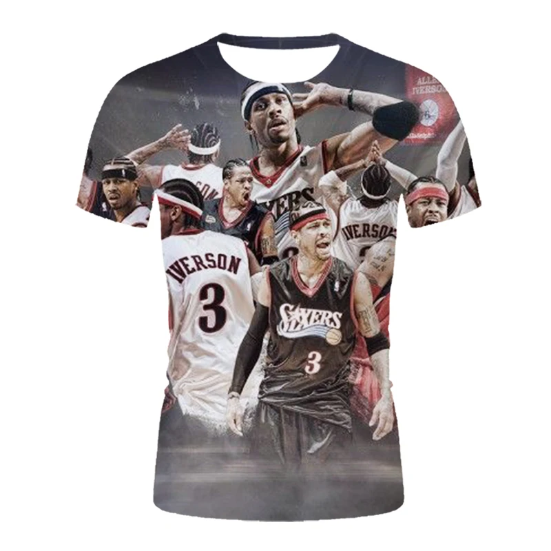 

2021 Summer Harajuku T-shirt male basketball star 3D printing fashion men's and women's T-shirt soft texture casual men's shirt
