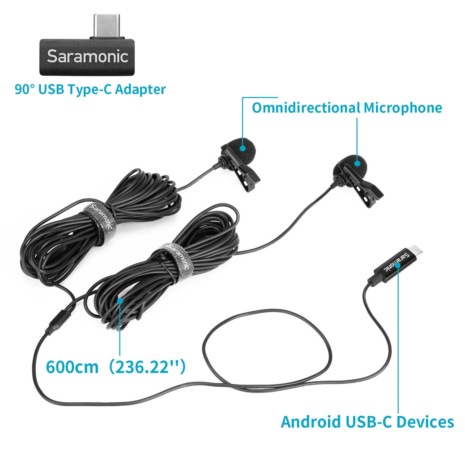 Saramonic LavMicro U3 Series Type-C Condenser Lavalier Lapel Microphone for Mobile Phone Android DJI Osmo Action Pocket Youtube