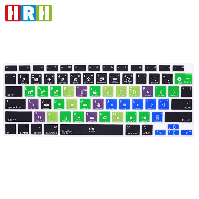 

HRH Final Cut Pro X Shortcut Hotkey Keyboard Cover Skin For MacBook 2020 New 13.3 Air A2179 US Keyboard Protective Film