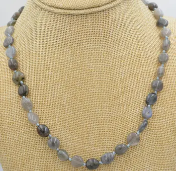 

Beautiful 8x10mm Labradorite Irregular Shapes Gemstone Necklace 18"AAA
