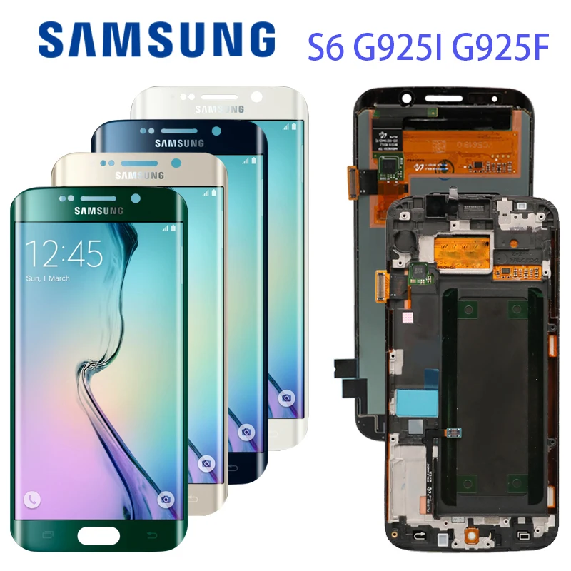 5 1 'ɺMOLED ЖК-дисплей для Samsung Galaxy S6 edge G925 G925I G925F сенсорный экран кривая