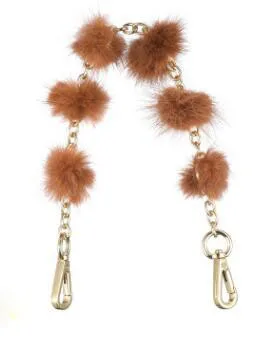 IMIDO 31 см меховые шариковые ремни для сумок для женщин сумка ручка Замена ремень сумка Аксессуары золотая цепочка Пряжка STP156 - Цвет: Brown 31cm