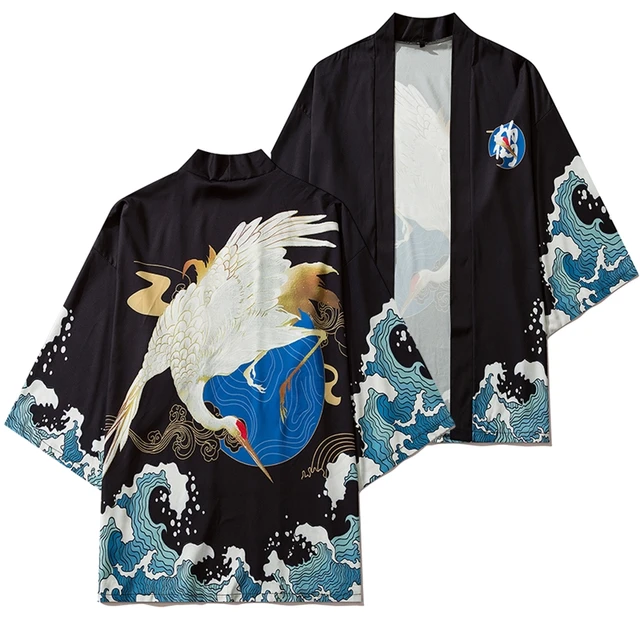 Bebovizi Japanese Style Cat Samurai Kimono Streetwear Men Women Cardigan Japan Harajuku Anime Robe Anime Clothes 2020 Summer 6312