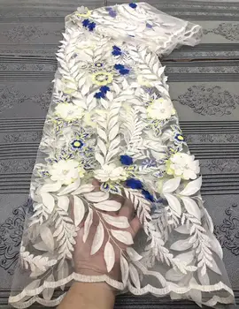 

African Tulle Lace Fabric New Embroidered African French Tulle Lace Fabric With Bead 2020 African French Net Lace Fabric