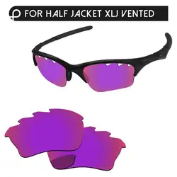 Фиолетовый красный зеркало Поляризованные замены линзы для половины XLJ солнцезащитные очки с отверстиями Frame 100% UVA и UVB Защита