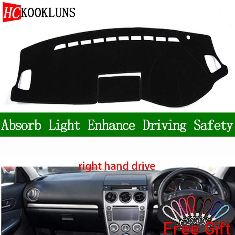 

For mazda 6 2004 2005 2006 2007 2008 2009 2010-2016 Right Hand Drive Dashboard Cover Car Stickers Dash Mat Interior Accessories