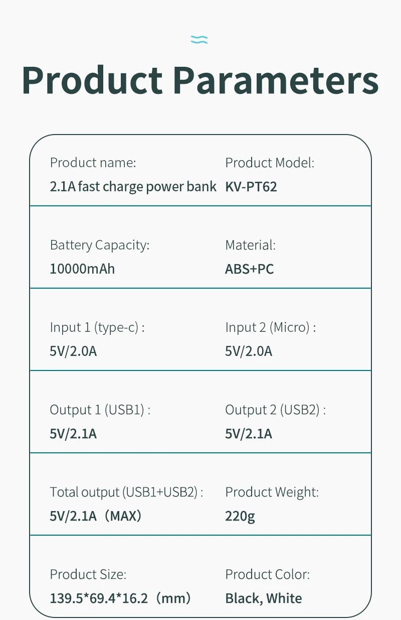 KIVEE Power Bank Portable Charge 100000mAh PT62 Powerbank External Battery Spare Battery Poverbank For iPhone Xiaomi Huawei slim power bank