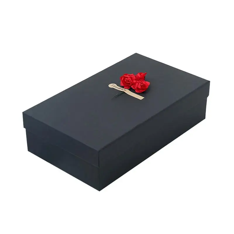 

1Pc Wedding Rose Gift Box Bowknot Wrapping Gift Boxes Black Paper Gift Packing Box Valentine'S Day Gift