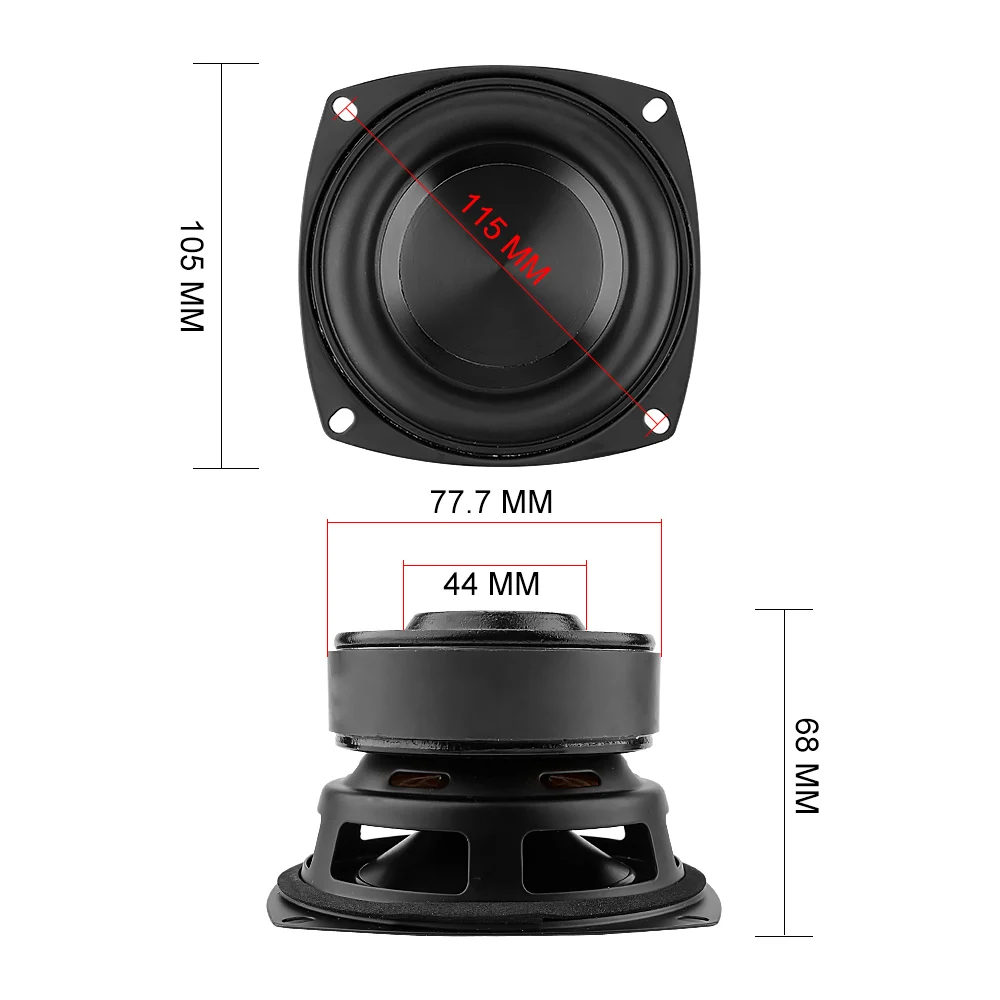 4 Inch Woofer Audio Speaker Driver 4 8 Ohm 100W Bass Hifi Sound Music Waterproof Subwoofer Speaker DIY Home Theater 1Pc audio speakers