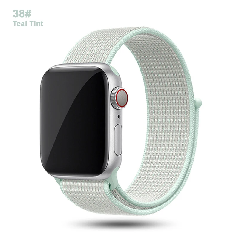 Нейлоновый ремешок для Apple Watch Series 4 5 3 2 1 мягкая дышащая Спортивная петля для iWatch 42 мм 44 мм 38 мм 40 мм браслет для часов - Цвет ремешка: 38