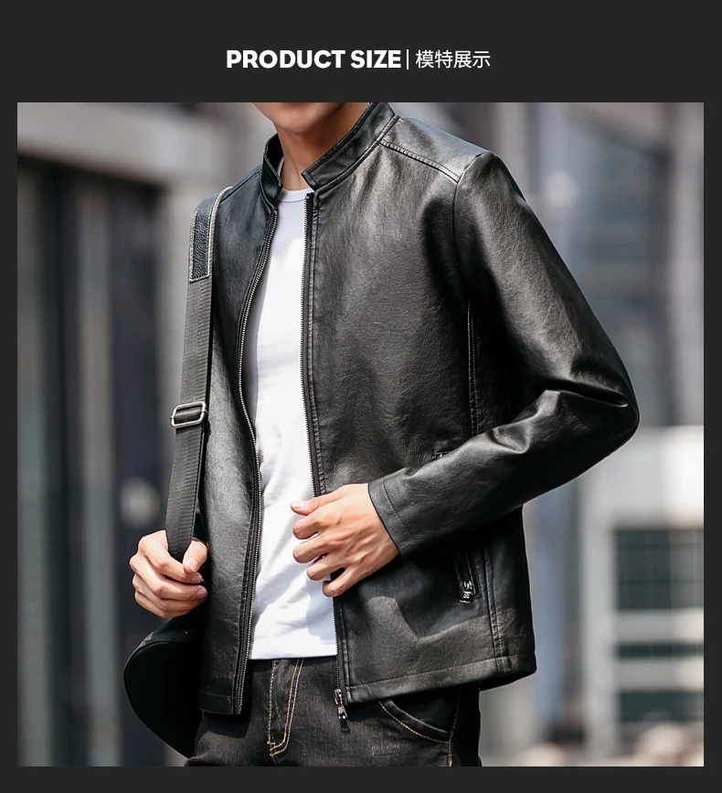 Autumn And Winter New Style Men's Locomotive Leather Coat Korean-style Washing PU Leather Jacket