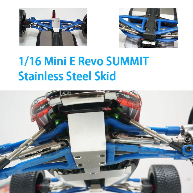 1/16 Mini E Revo SUMMIT Stainless Steel Skid Plate Battery Servo Protector 4pcs