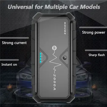 

20000mah 2000A 12v Reliable High power Car Jumper Starter Bettery Jumper Strobe SOS Lights Emergency Hammer