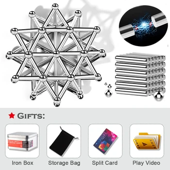 

Creative Magnet Blocks Magnetic Designer Sticks & Steel Balls Modeling Construction Building Toys for Children Adults