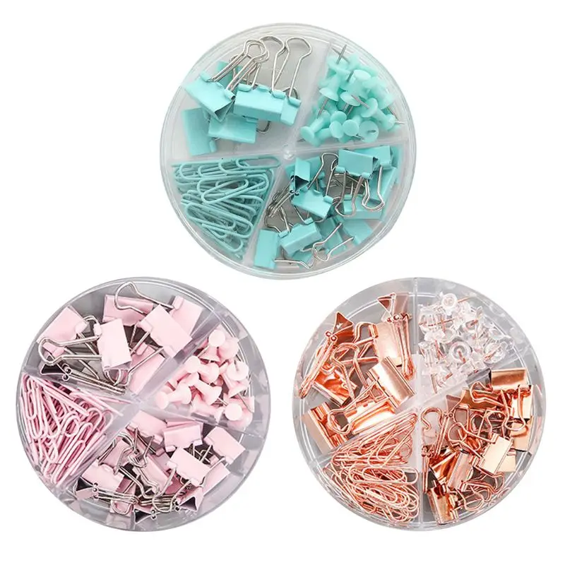 

72pcs Metal Paper Clip Multipurpose Thumbtacks Office Document Long Tail Clips