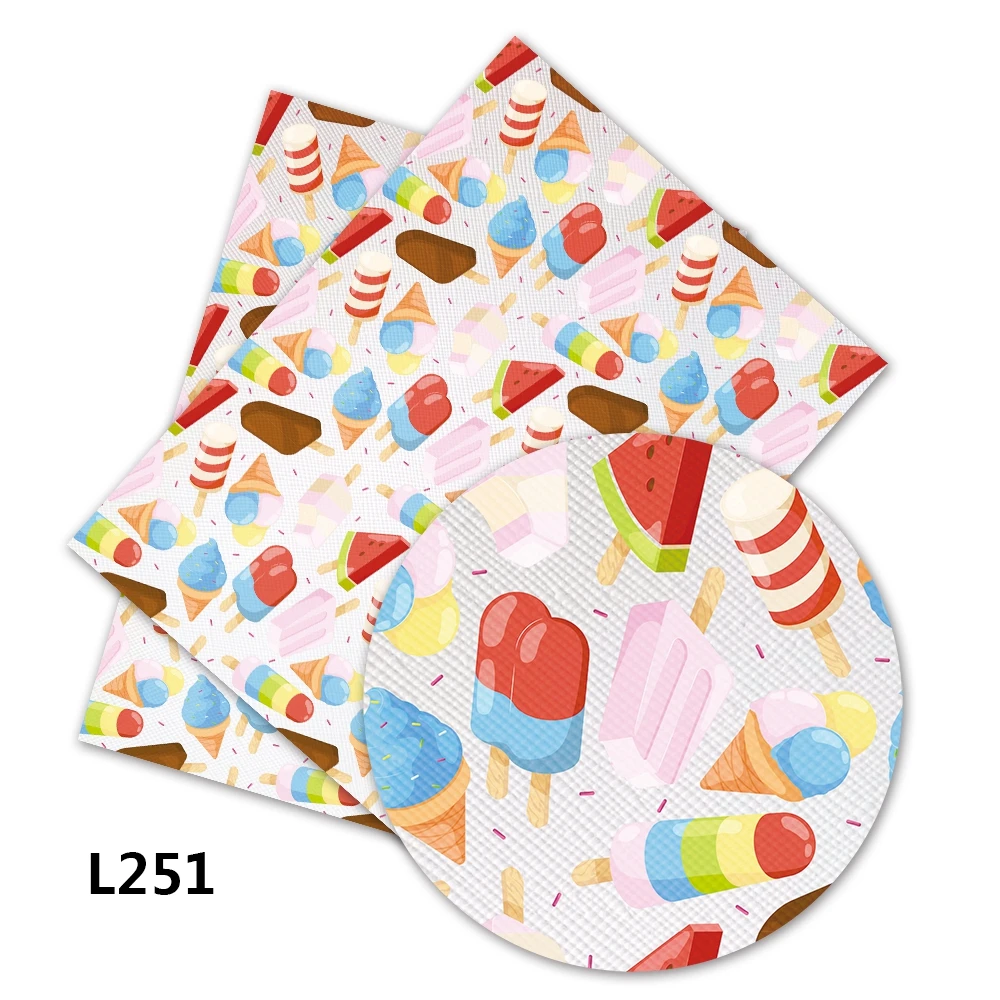 L251 Diy аксессуары 30*136 см Рождественский Санта Клаус напечатанный искусственная Синтетическая кожа листы для банта, DIY материалы ручной работы L251 - Цвет: L251
