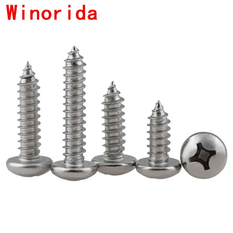 GuHua Philips Pan Head Tapping Nibbed Screw M5M6M8 PA 304 Stainless