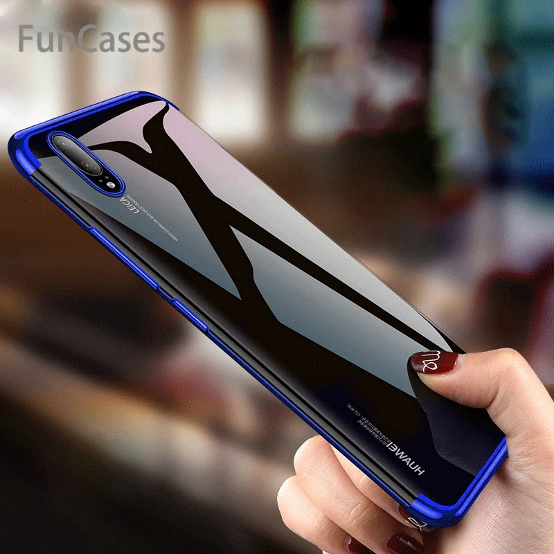 Синий Силиконовый чехол для huawei Honor 20 10 10i P Smart P Smart Z Plus P20 Lite P30 Pro V20 прозрачный мягкий чехол из ТПУ - Цвет: Синий