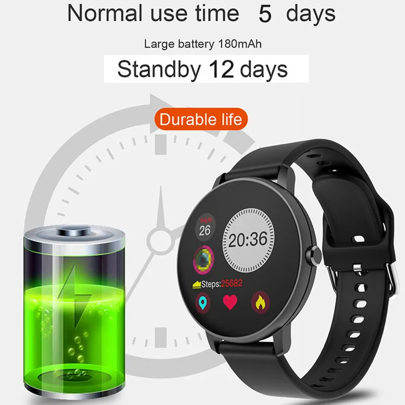 2020 Full Touch Smart Watch Men Blood Pressure  Heart Rate Monitor Round Smartwatch Women Waterproof Sport Clock For Android IOS