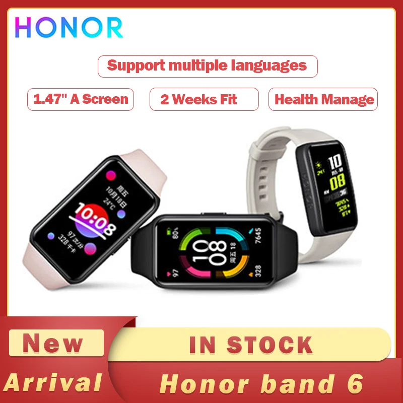 Оригинальный Смарт браслет Honor Band 6 AMOLED Водонепроницаемый Фитнес для плавания с