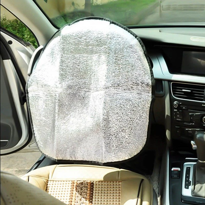 

Anti-Heat Car Steering Wheel Sun Shade Cover Double Thick Foil Reflect Sunlight