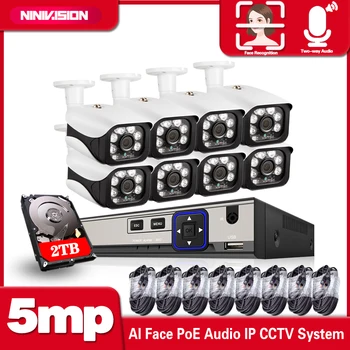 

Two way Audio POE IP Camera 8CH H.265 CCTV System NVR Face Record Set HD 5.0MP Outdoor IR Night Vision Security Surveillance Kit