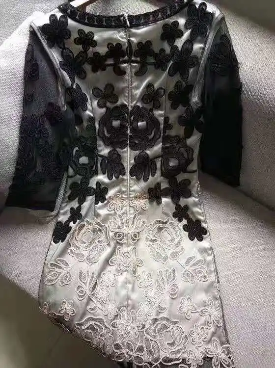 XXXL Платье Vestidos De Fiesta весеннее розовое черное платье для женщин с круглым вырезом и аппликацией, облегающее платье-футляр с вышивкой
