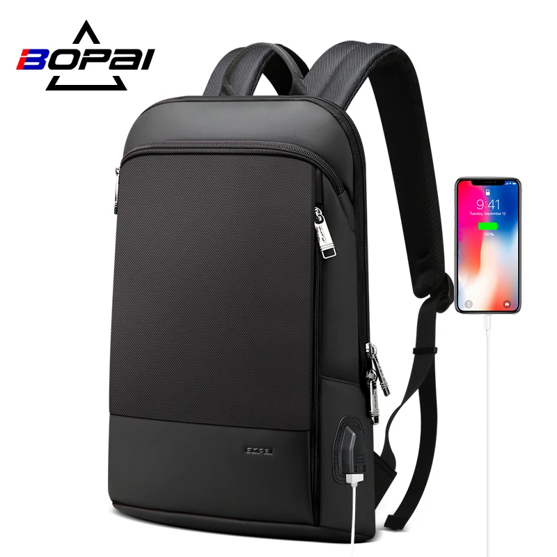 BOPAI-mochila para ordenador portátil para hombre y mujer, morral con USB 15 pulgadas, resistente al agua, negocios - AliExpress Maletas y bolsas