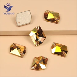 Cosmic Flat Back Sew-On Crystal Stones for DIY Dress Embellishments (Metallic Sunshine)