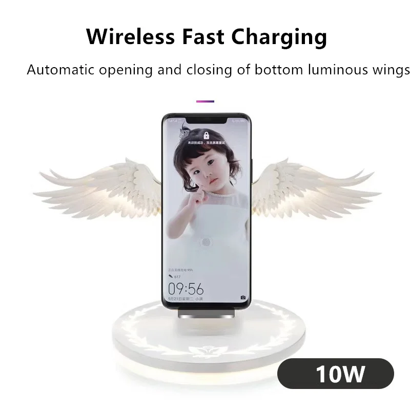 

Qi Wireless Charge Dock 10W Angel Wings 3.0 Fast Charger Type C For iPhone X XR 8 Plus Smasung S9 S10 Plus For Huawei P30 Xiaomi