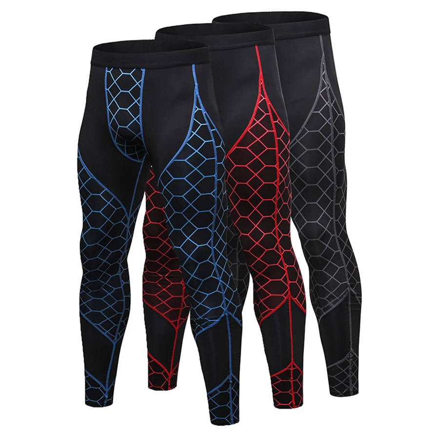 

New Sport Long Bodybuilding Compression Men's Leggings Men Gym Tights BaseLayer Pantalones 3D Print Pants Running Hombre Fitness