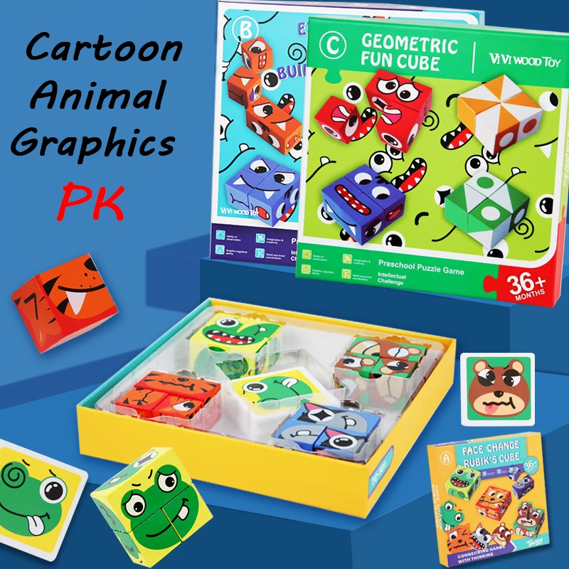 

6Style Boxed Montessori Educational Wooden Materials Toys Early Learning Preschool Teaching Intelligence Puzzle Toy For Children