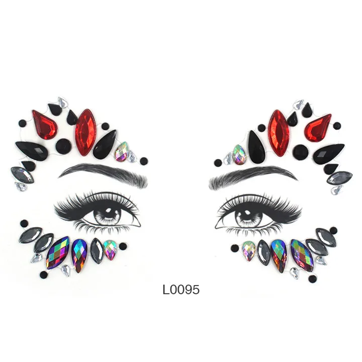 7   Crystal Face Stickers For Women Wedding Birthday Masquerade Diy Jewelry Colorful Rhinestone Stickers Eyebrow Eye Face Sticker