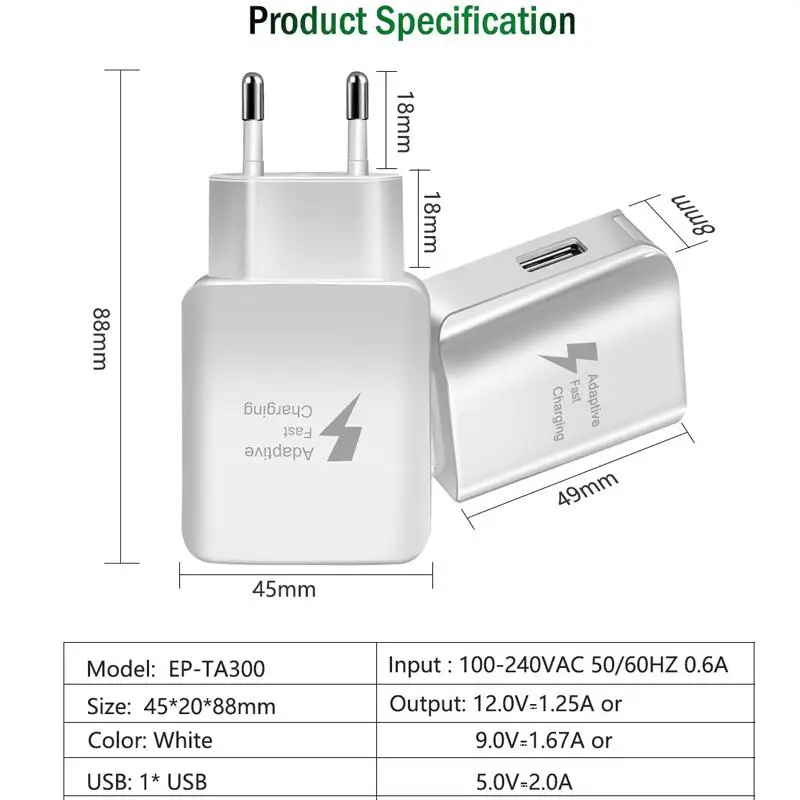 Для samsung galaxy A50 A70 A20 S9 S8 Bluboo Maya Max OnePlus 7 Pro телефонный кабель type C USB быстрое зарядное устройство настенный адаптер быстрой зарядки