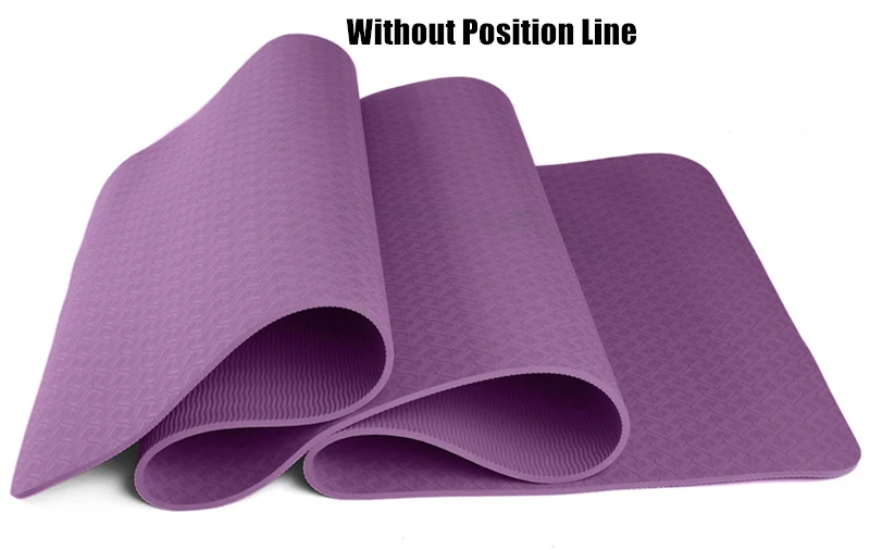 No Position Line 6 мм TPE коврик для йоги, противоскользящий, для занятий спортом, фитнесом, упражнений, пилатеса, тренажерного зала, для похудения, для начинающих 183*61 см, коврик для гимнастики, Estera de - Цвет: No Position Line