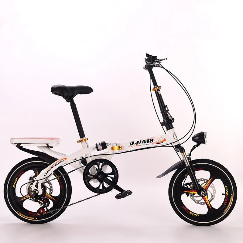 Portable quick folding bicycle 16 inch wheel rims quick fold road bike Princess bikes Adult cycling mini BMX Birthday Gift