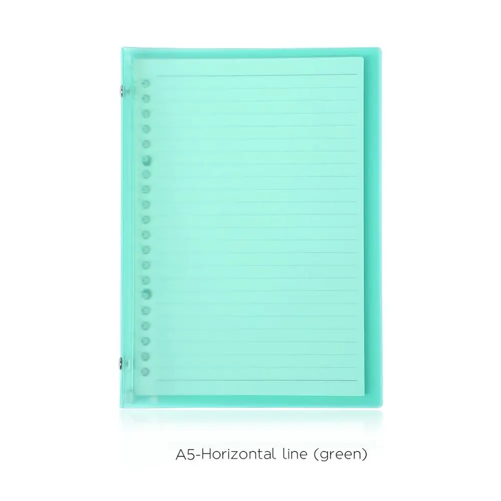1 шт. A5 B5 Мягкий складной чехол для ноутбука свободный блокнот со съемными листами Прозрачная Обложка для книги для школы канцелярские принадлежности - Цвет: A5-line green