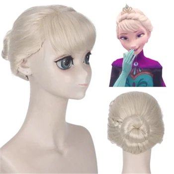 

Anime Movie Princess Elsa Wigs Modeling Styled Blonde Braided Synthetic Hair Halloween Costume Wig Cosplay + Free Wig Cap