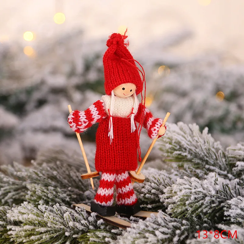 Рождественский Ангел-девочка мальчик лыжные Куклы Орнамент с рождественской елкой Natal Noel Deco Рождественское украшение для дома год детский подарок - Цвет: H-1