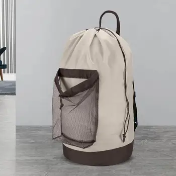 

Outdoor Portable Mesh Cylindrical Clothes Bag Drawstring Laundry Backpack 2019