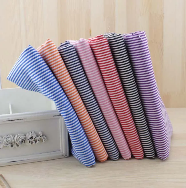 

Free shipping 7 color stripe Plain cotton group width 150 cm DIY craft 50 x50cm quilt cloth 2.9 yuan fabrics