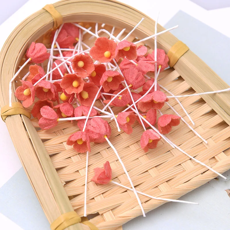 thumbnail image 1 of 50 piezas de 1 cm de estambre de papel para ramo de flores artificiales hechas a mano para decoración del hogar de bodas, manualidades DIY, guirnalda de flores falsas, 1 of 5