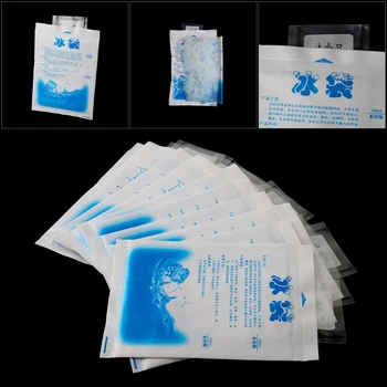 

10PCS Reusable Plastic Cooler Bag For Food Storage Ice Gel Packs Cubes Physical Cold Cooler Bag