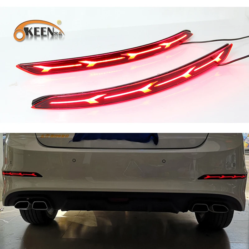 2PCS Led Rear Bumper Reflector Light For Hyundai Elantra 2016 2017 2018 Fog Lamp Turn Signal Driving Braking 12V | Автомобили и