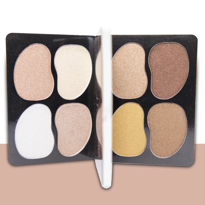 Shimmer 4 Colors Highlighters Powder Makeup Concealer Highlighter for Face Stick Palette Makeup Contour